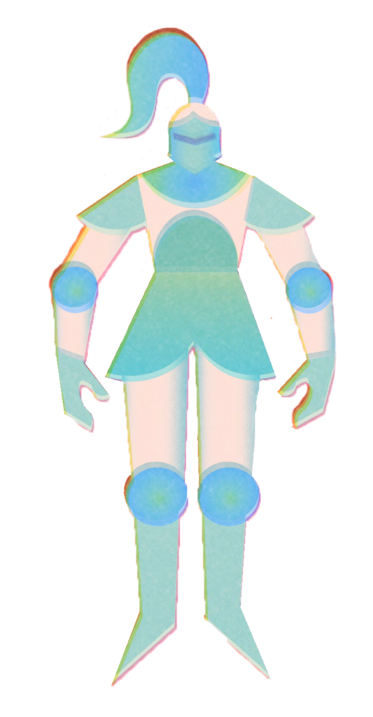 knight with ponytail helmet